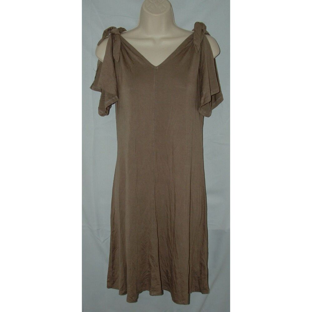 NEW NWT Taupe Sz Medium Soft Stretchy Knee Length Swing Dress SPENSER JEREMY